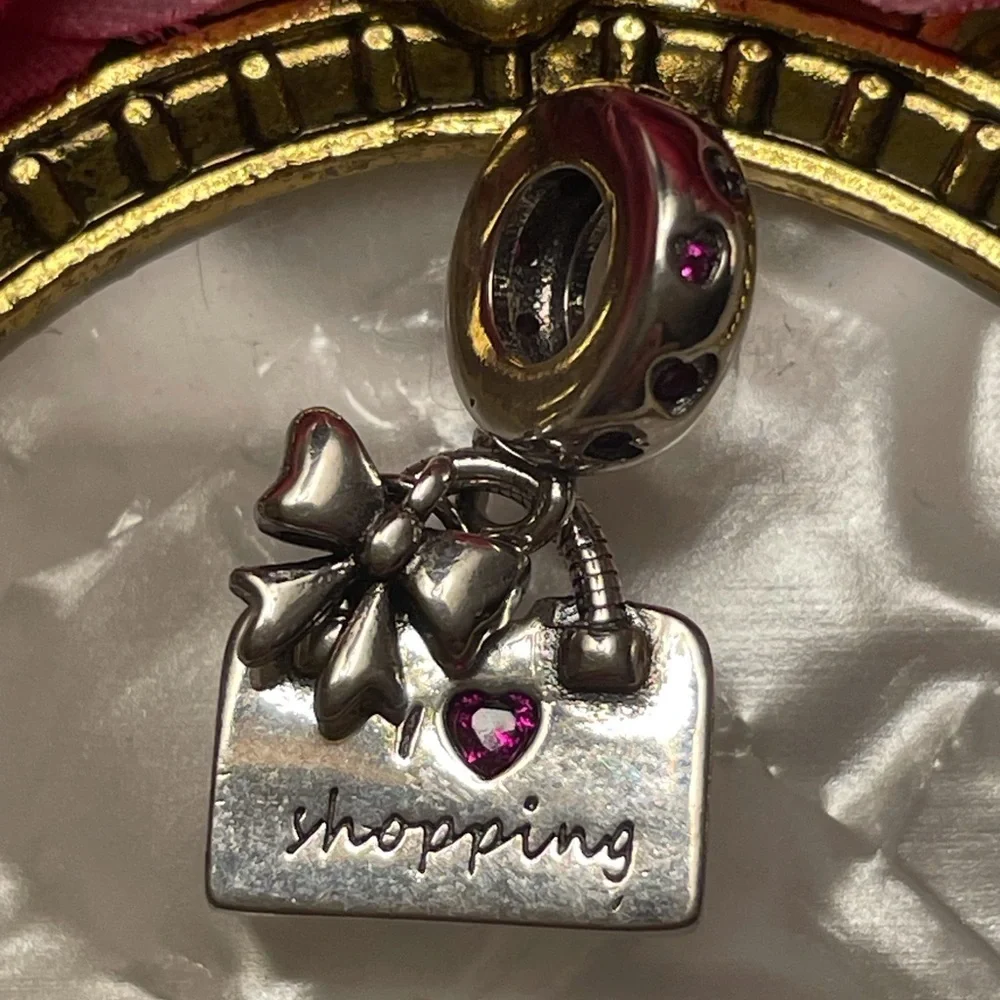 Bracelet Charm Purse I Love Shopping Sterling Silver